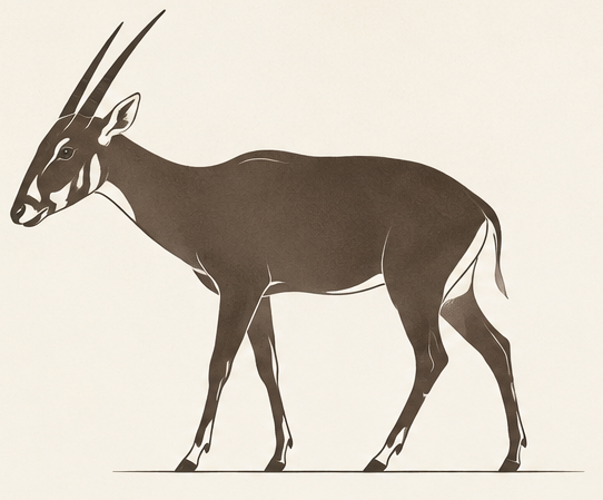 Illustration d'un saola